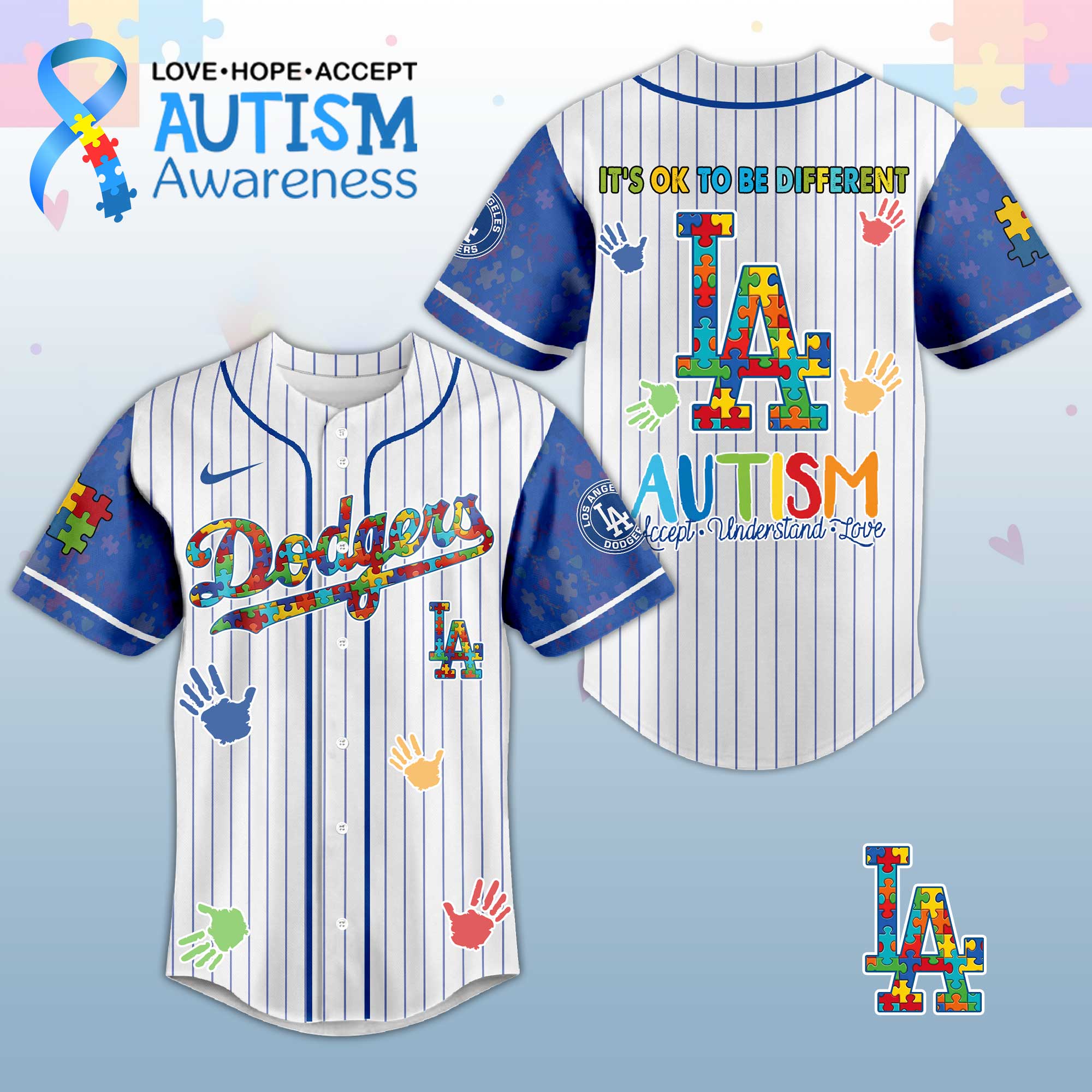 LA. Dodgers Autism Awareness 2026 Limited Editions Jersey.