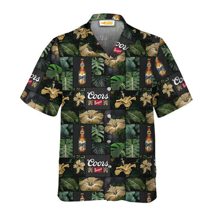 Coor Banquet Tropical Monstera Flower Hawaiian Shirt, Tropical Hibiscus Coor Banquet Button Down Shirts, Tropical Coor Banquet Summer Aloha Shirt