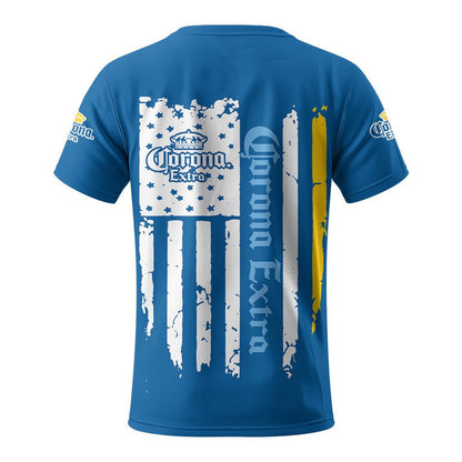 Corona Extra Beer Punisher Skull Us Flag 3d T-shirt, Corona Extra Skull All Over Print T-shirt, Corona Extra Unisex 3d T-shirt