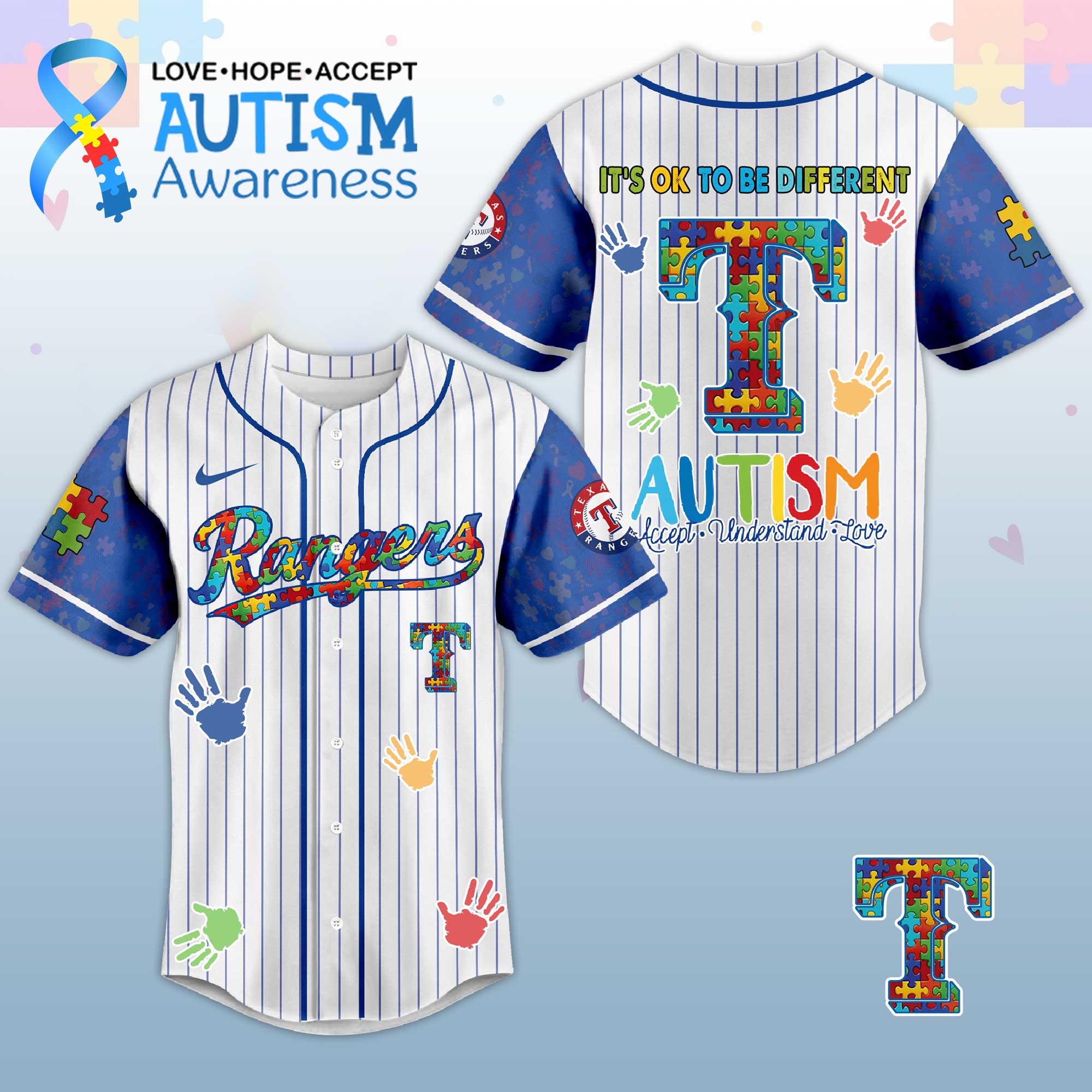 T.Rangers Autism Awareness 2026 Limited Editions Jersey.