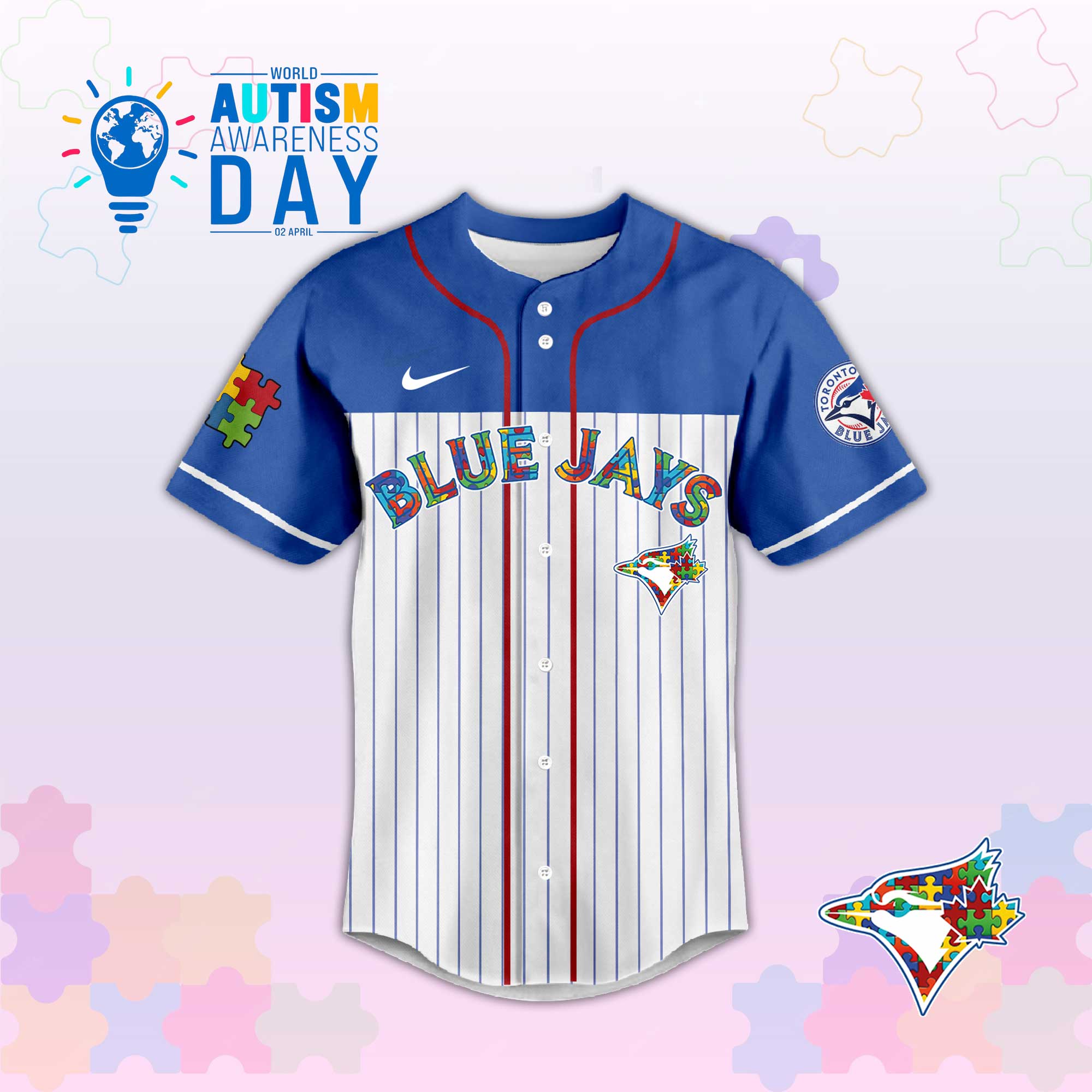 T.Blue Jays In April We Wear Blue Autism Baseball Jersey.