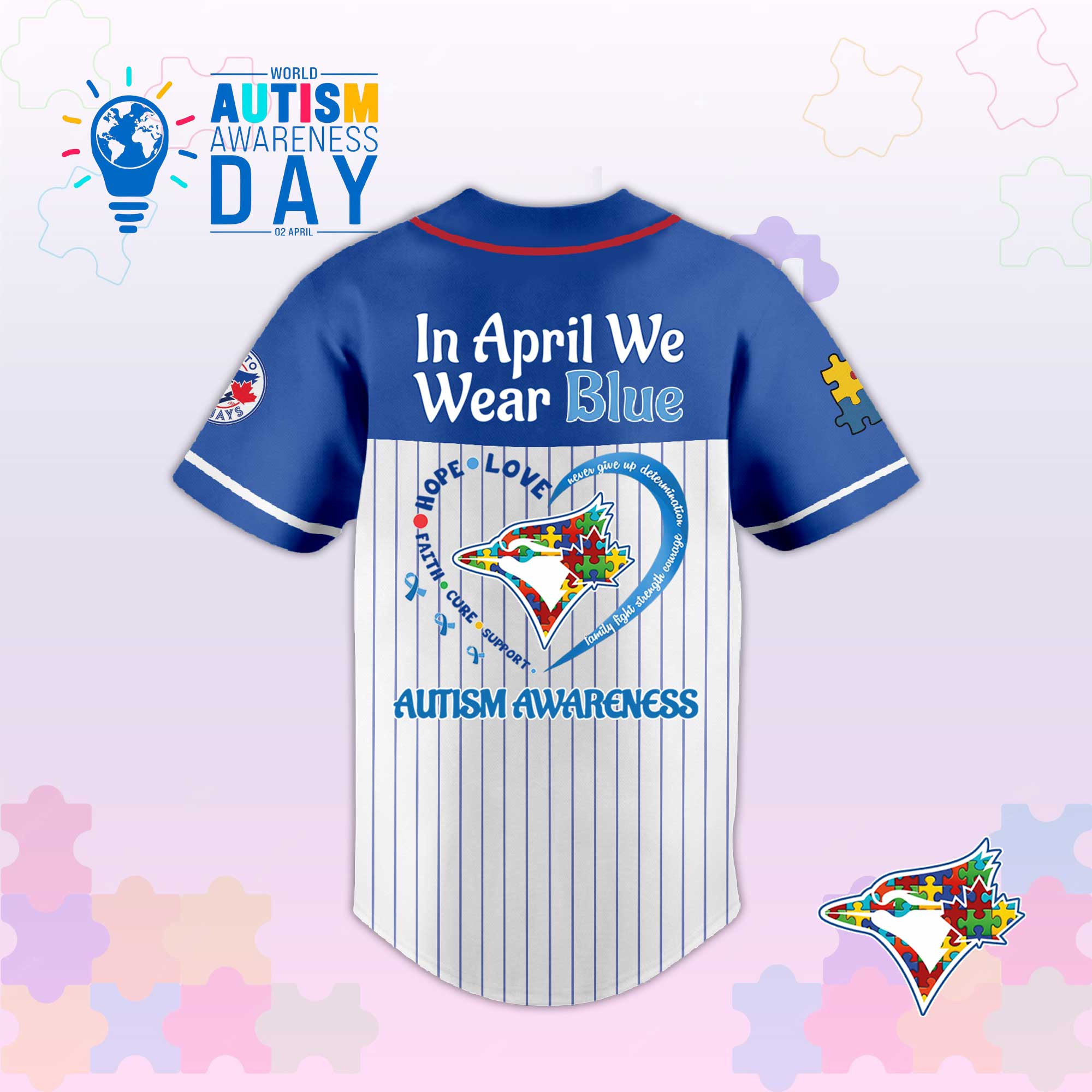 T.Blue Jays In April We Wear Blue Autism Baseball Jersey.