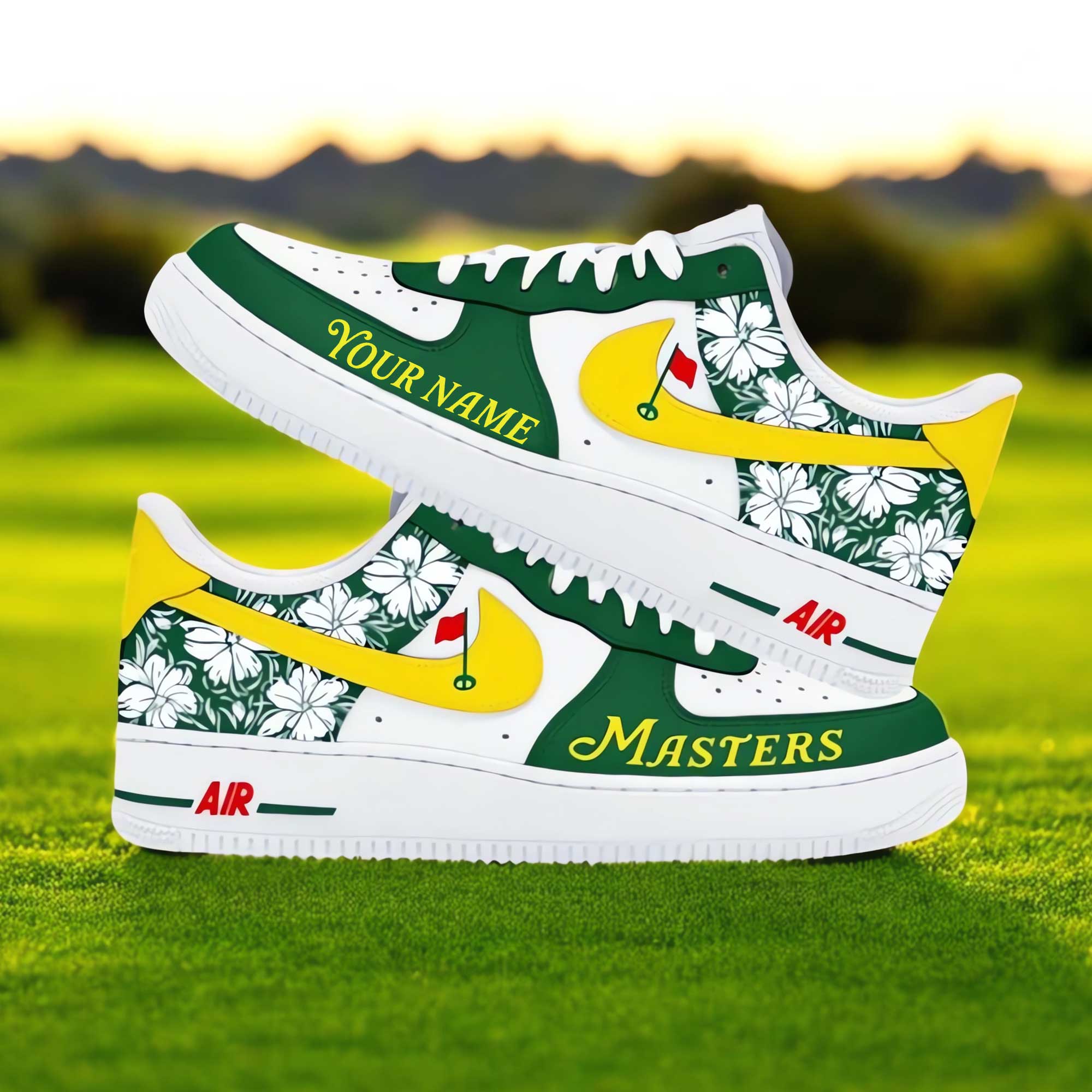 Custom Augusta Golf Masters Air Force 1 Shoes.