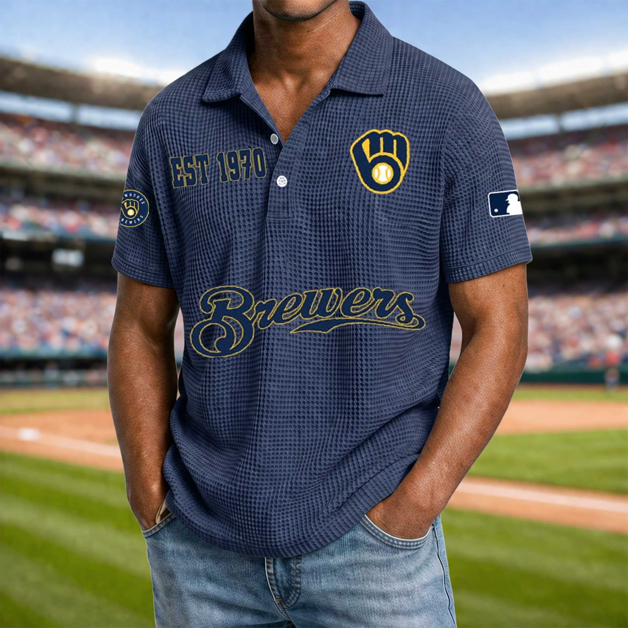 Baseball Waffle Collar Polo Shirt Collection
