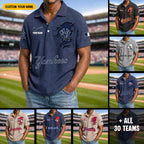 Baseball Teams Waffle Collar Polo Shirt Collection