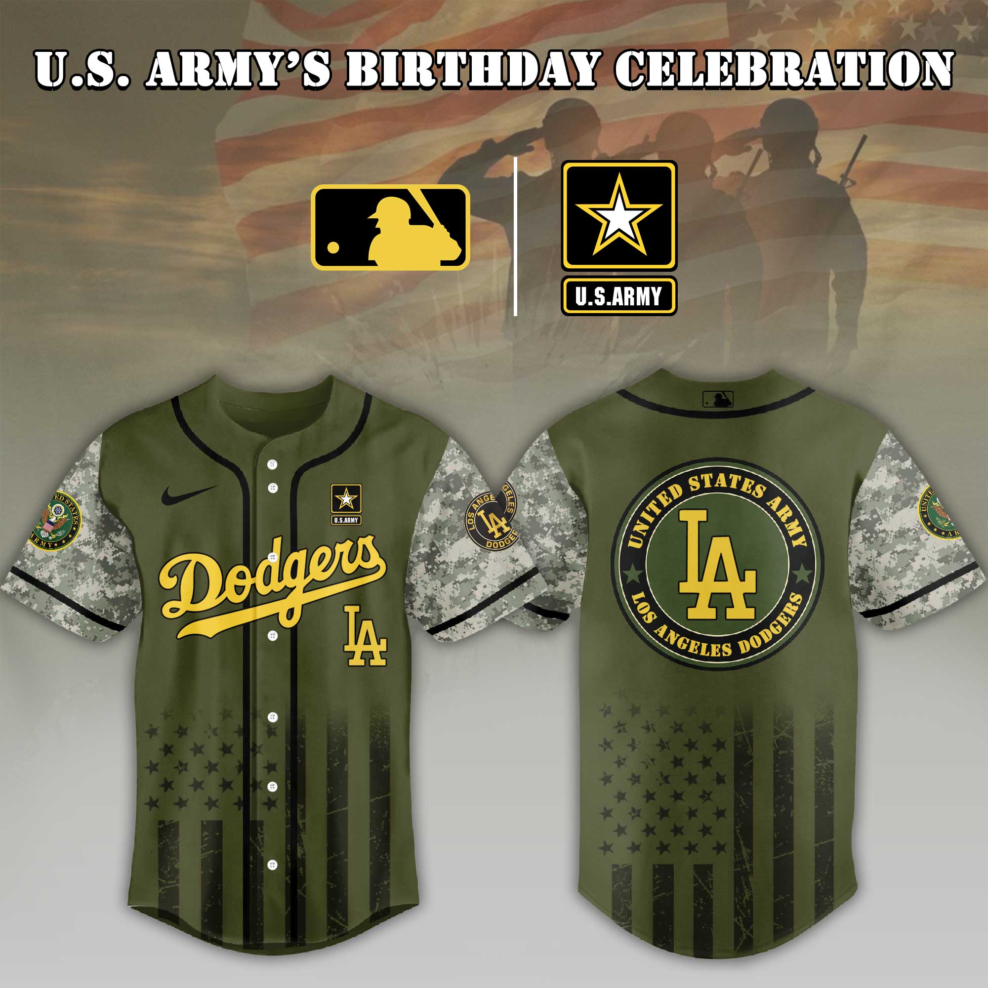 Baseball U.s. Army Birthday Baseball Jersey Shirt Collection