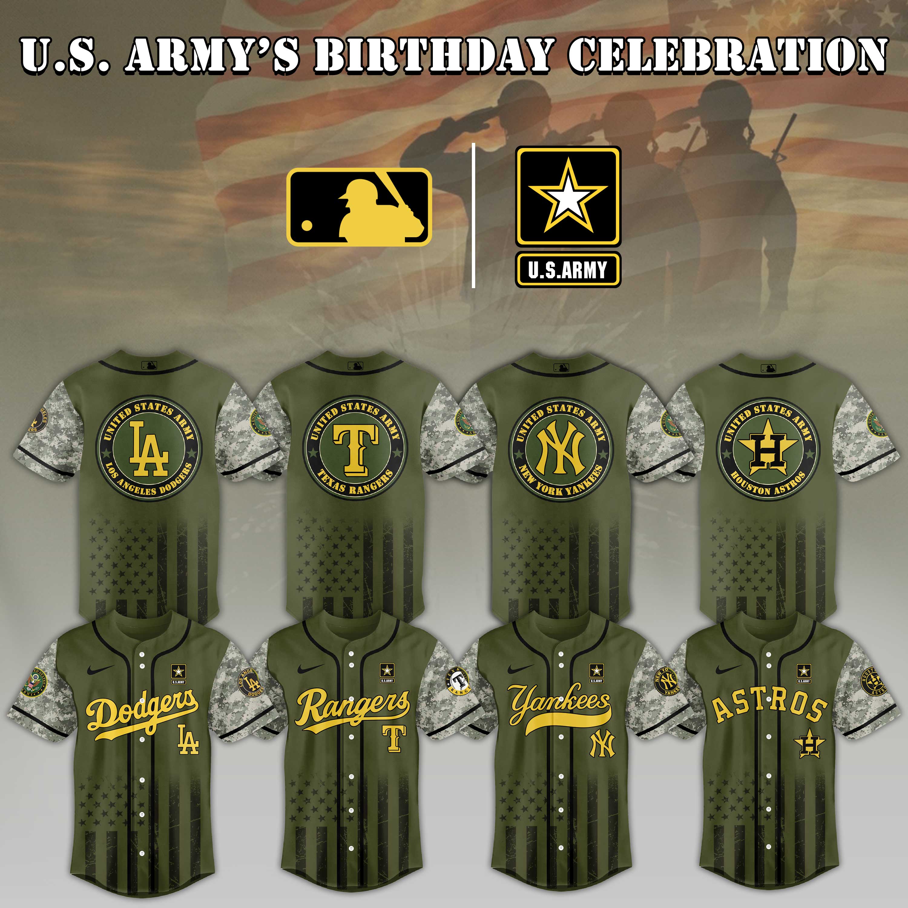 Baseball U.s. Army Birthday Baseball Jersey Shirt Collection