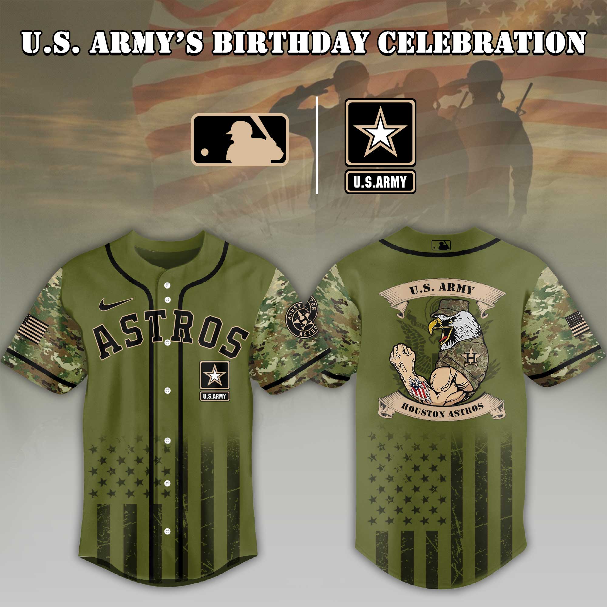 Baseball Team U.s. Army Birthday Baseball Jersey Shirt Collection