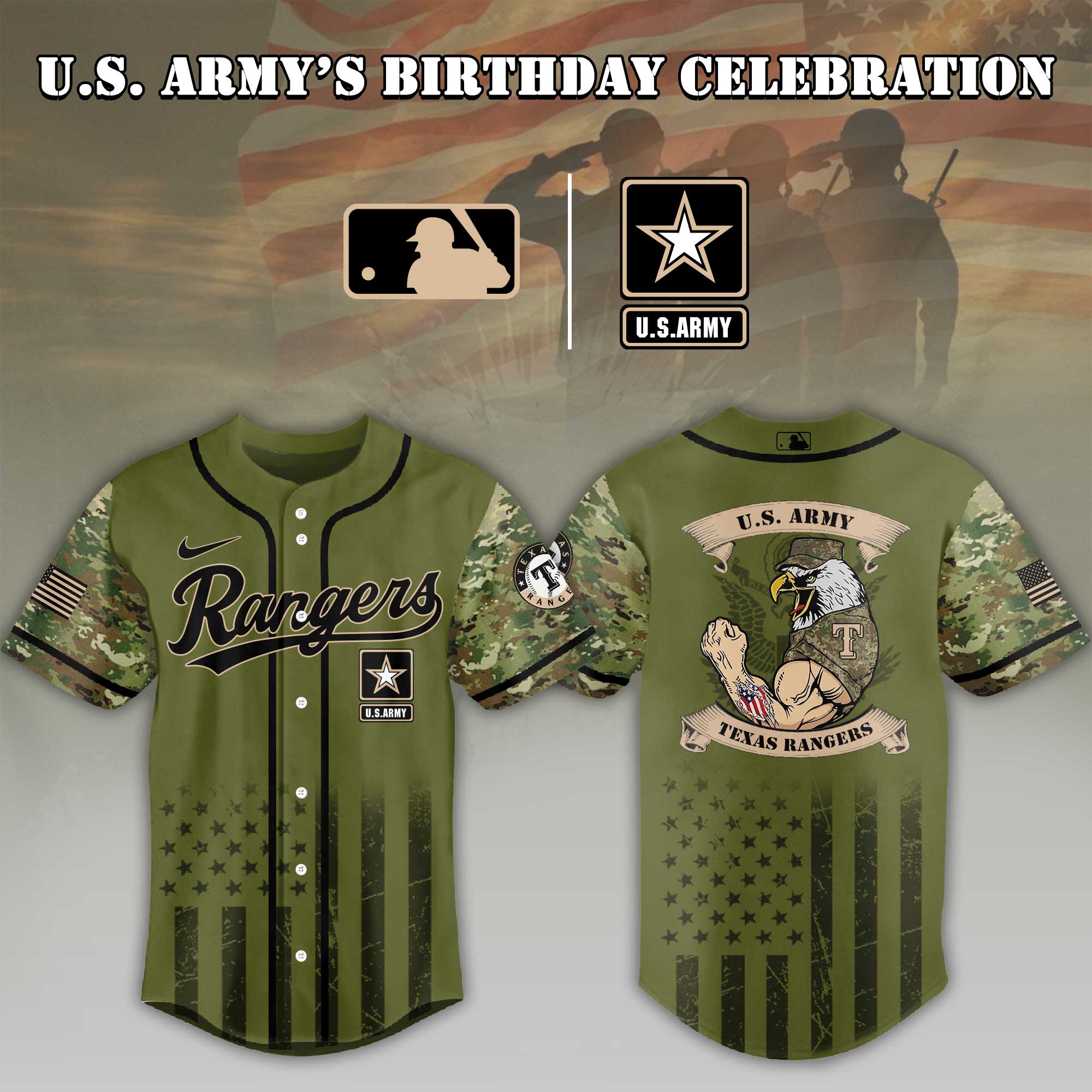 Baseball Team U.s. Army Birthday Baseball Jersey Shirt Collection