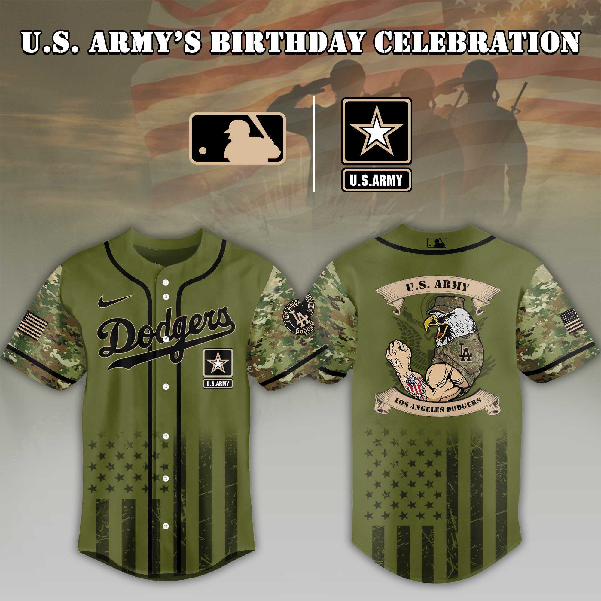 Baseball Team U.s. Army Birthday Baseball Jersey Shirt Collection