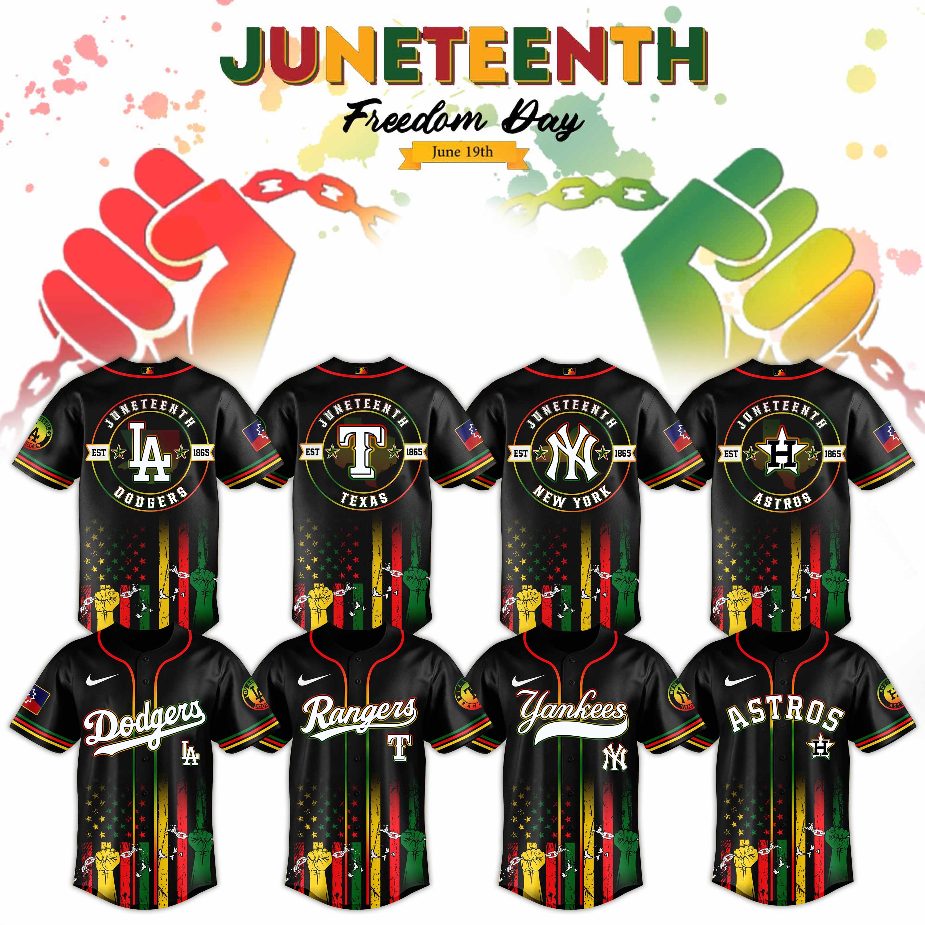 Baseball Teams Juneteenth Baseball Jersey Shirt Collection