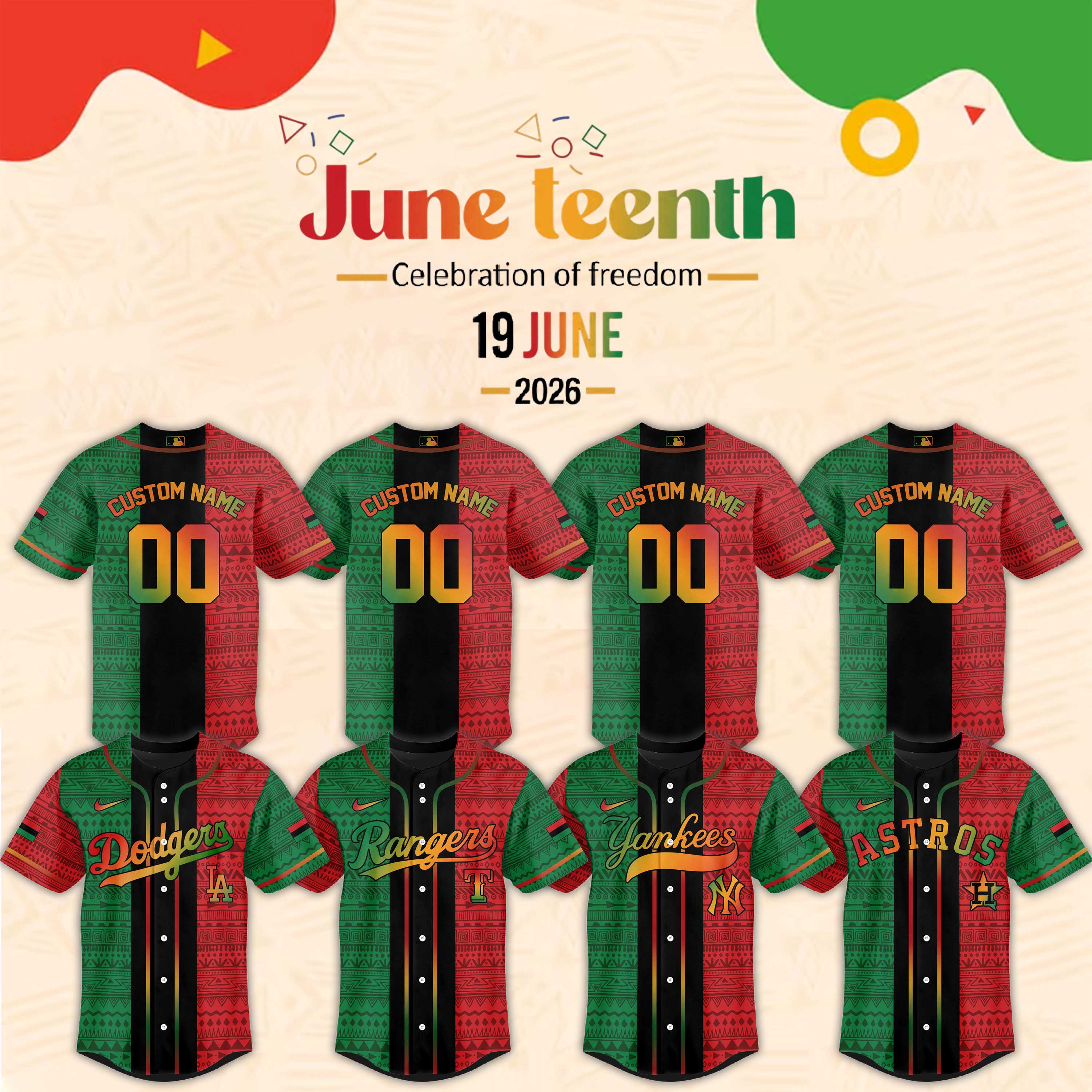 Mlb Juneteenth Baseball Jersey Shirt Collection