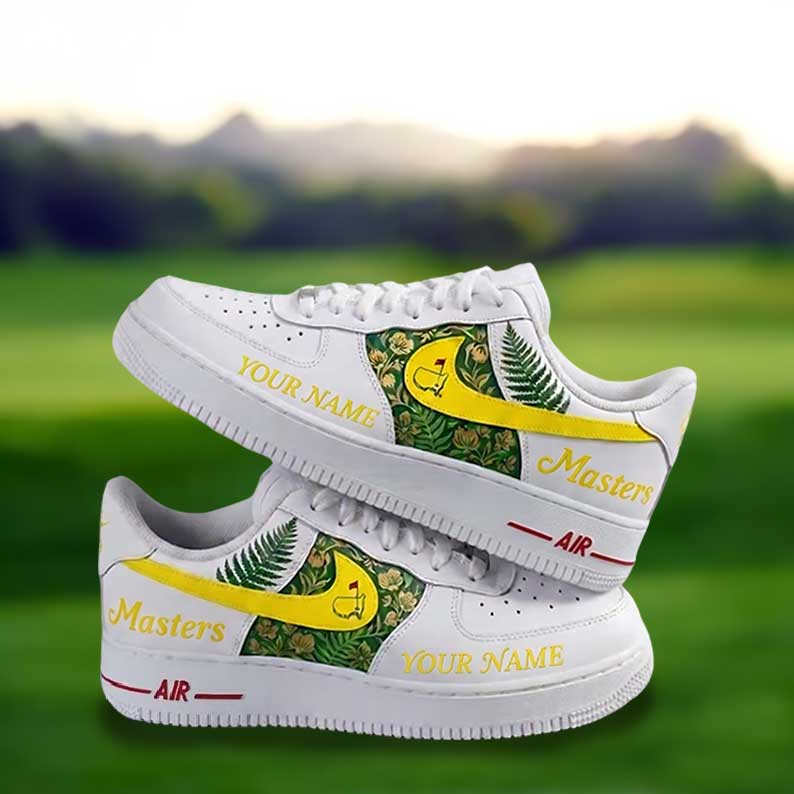 Custom Master Golf Green And Yellow Sneaker