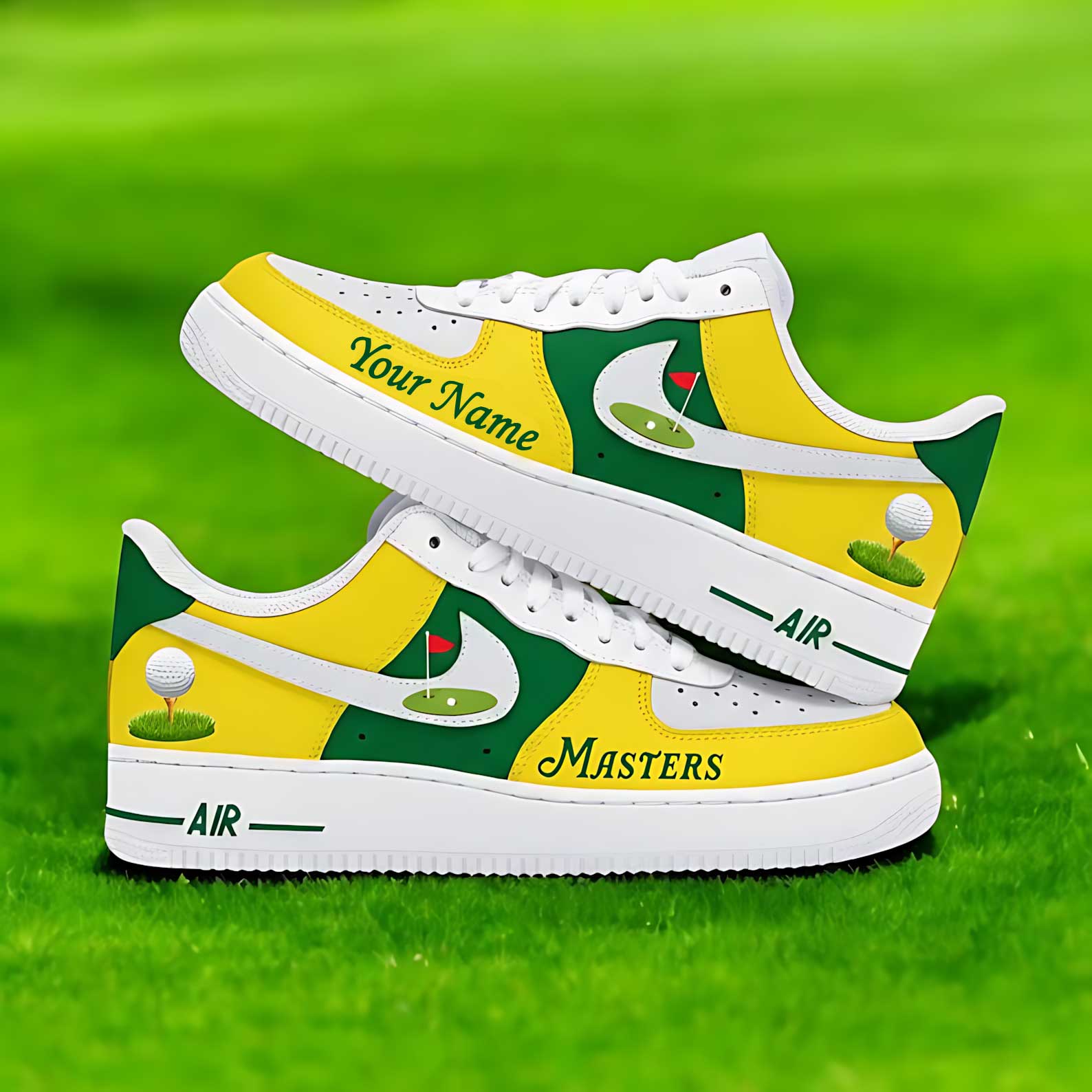 Personalized Golf Master 2026 Green Yellow Sneakers