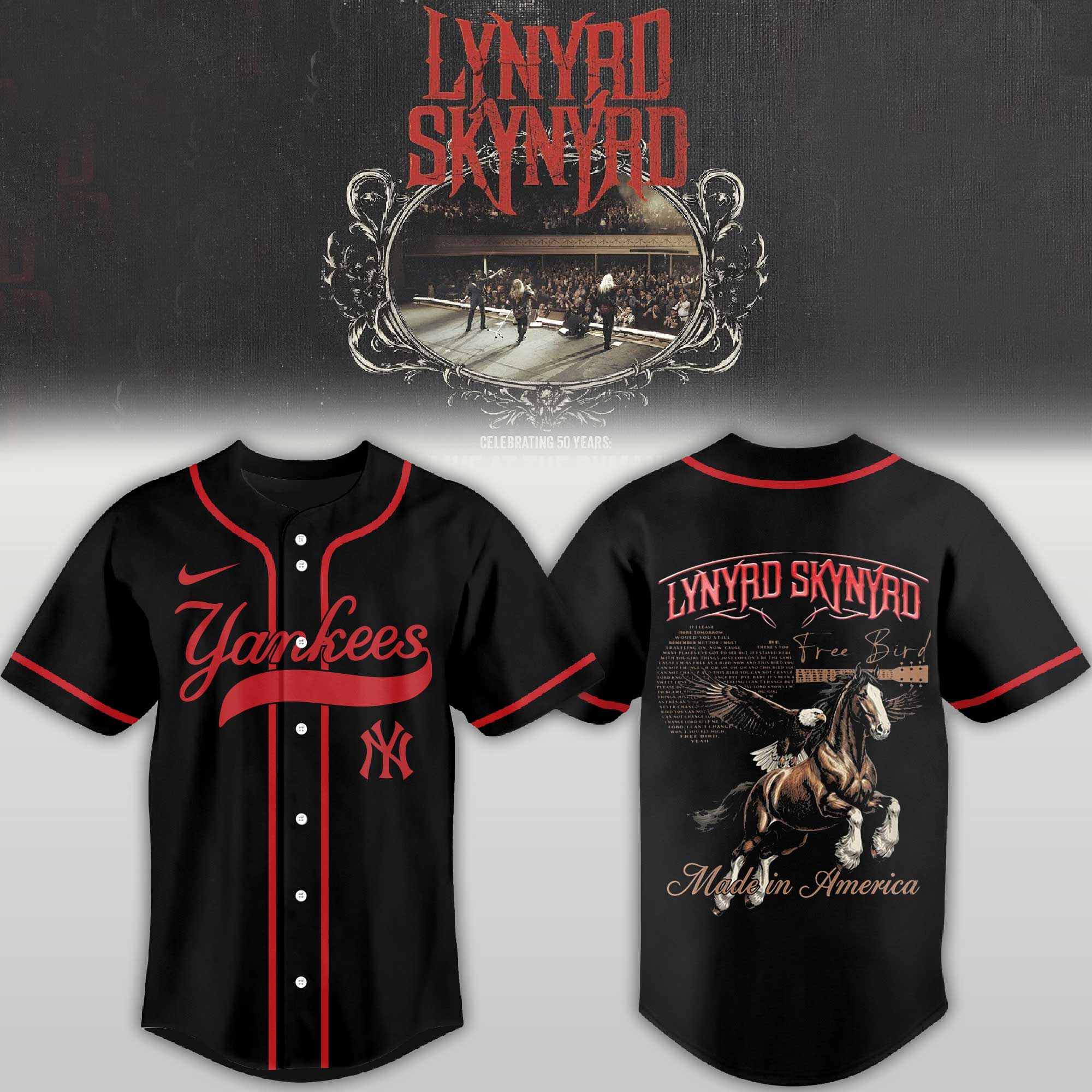 Baseball Teams Rock Band Baseball Jersey Shirt Collection