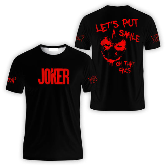 Let's Put A Smile On That Face Joker 3D T-shirt, Halloween Horror Aop Tshirt