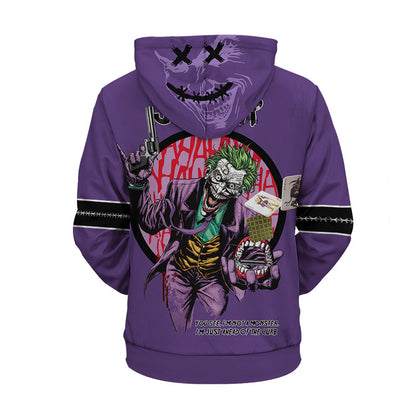 The Dark Knight Why So Serious Joker Clown 3D Hoodie, Horror Clown Joker Pullover Hooded Sweatshirts, Scary Halloween Joker 3D Printed Hoodies