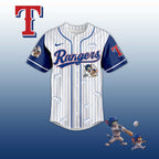 Baseball Jersey T.Rangers Tom & Jerry Style – Cute Cartoon Fan Gift Shirt.