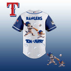 Baseball Jersey T.Rangers Tom & Jerry Style – Cute Cartoon Fan Gift Shirt.
