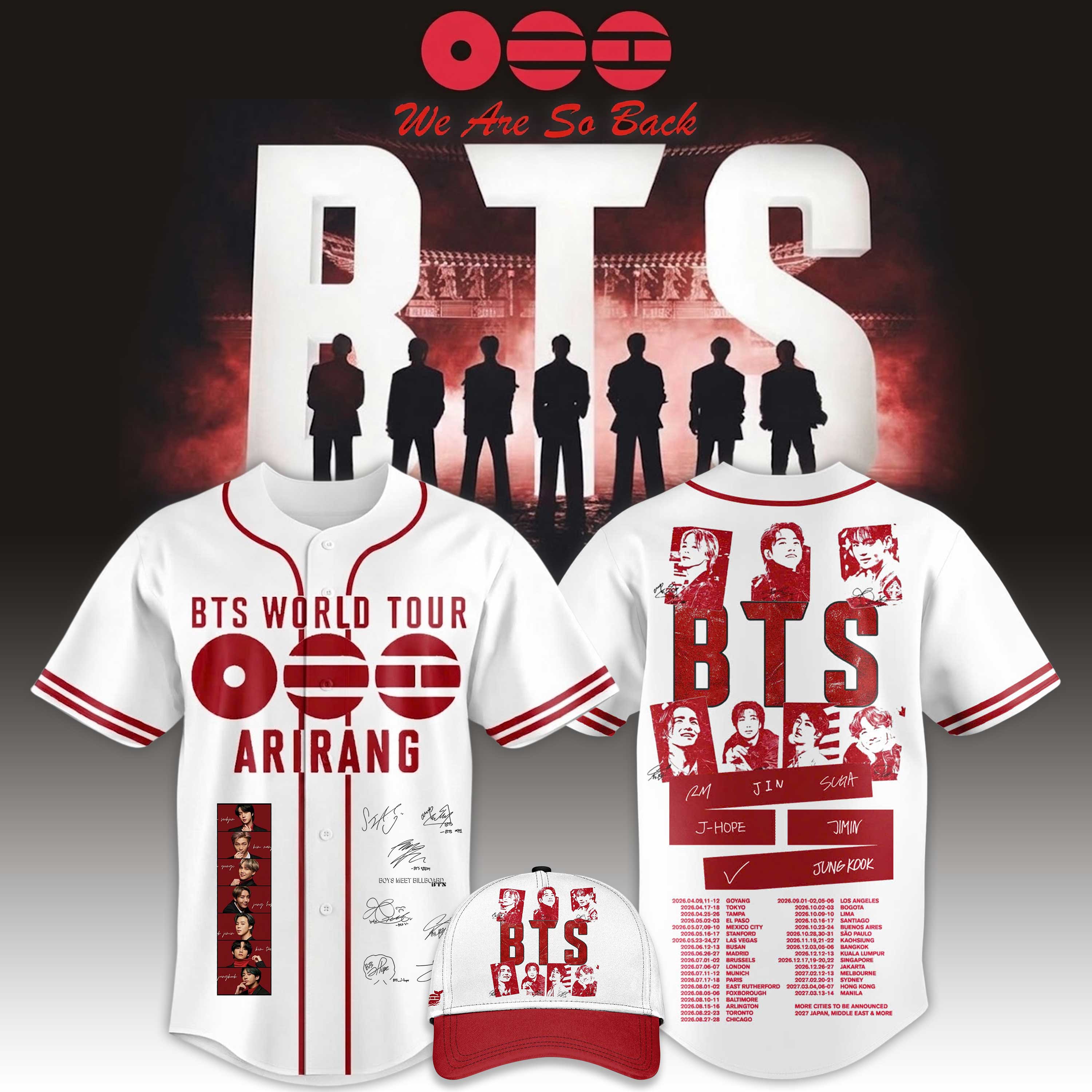 Baseball Jersey Shirt Bts World Tour Arirang Fan Gift Concert Tour Edition