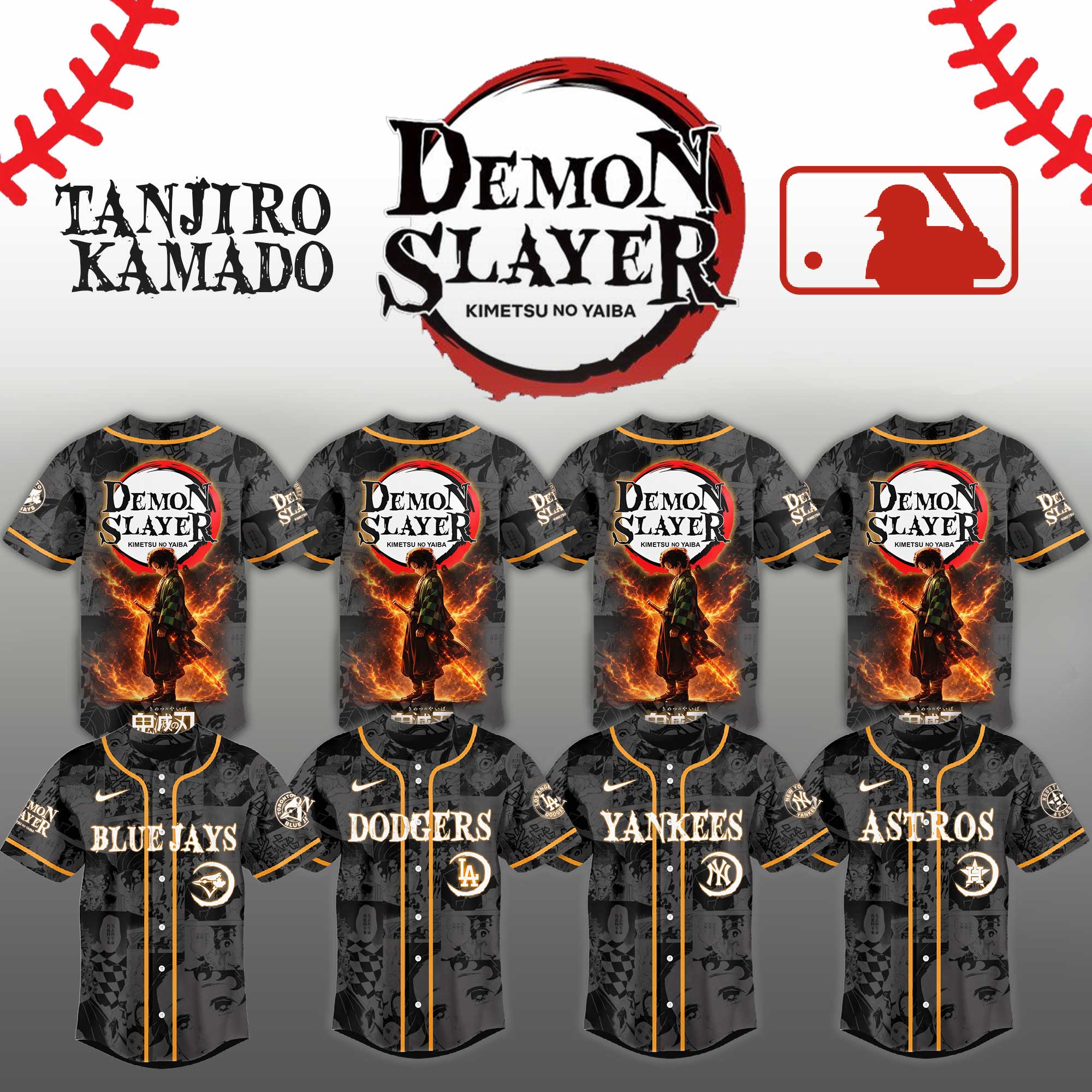 Baseball Jersey Demon Slayer All Team Tanjiro Kamado Anime Shirt