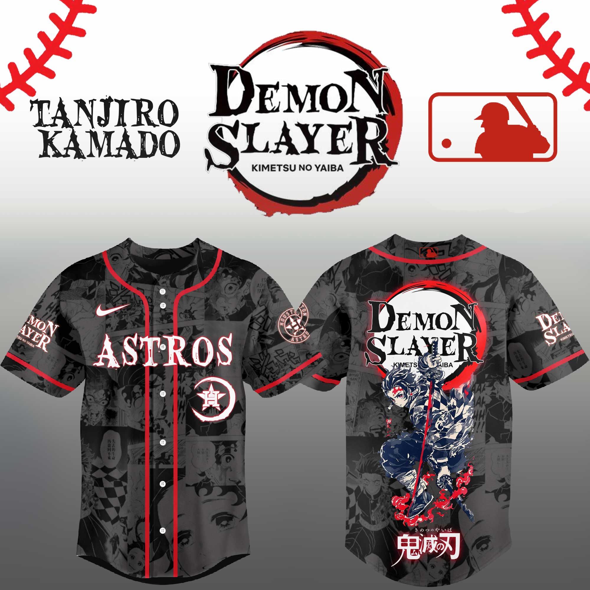 Baseball Jersey Demon Slayer All Team Tanjiro Kamado Anime Shirt 1
