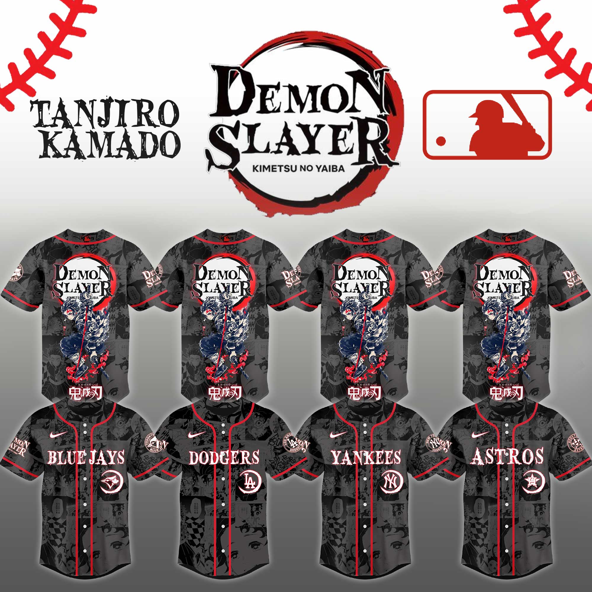 Baseball Jersey Demon Slayer All Team Tanjiro Kamado Anime Shirt