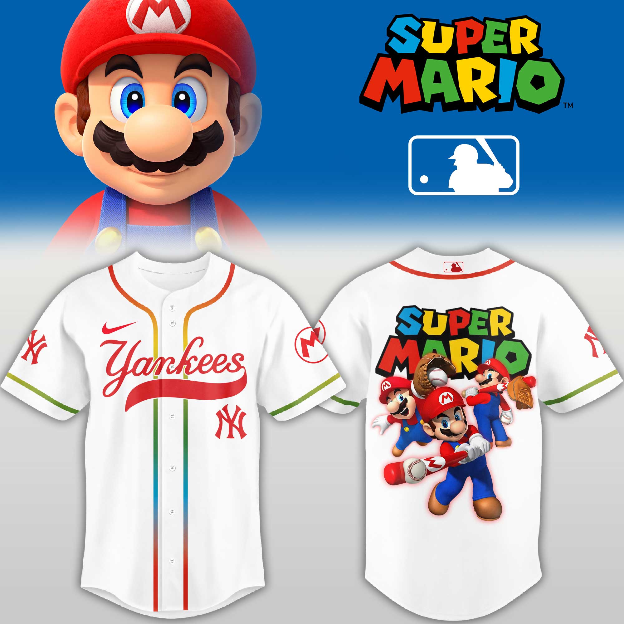 Baseball Jersey Super Mario Inspired Game Character Fan Shirt