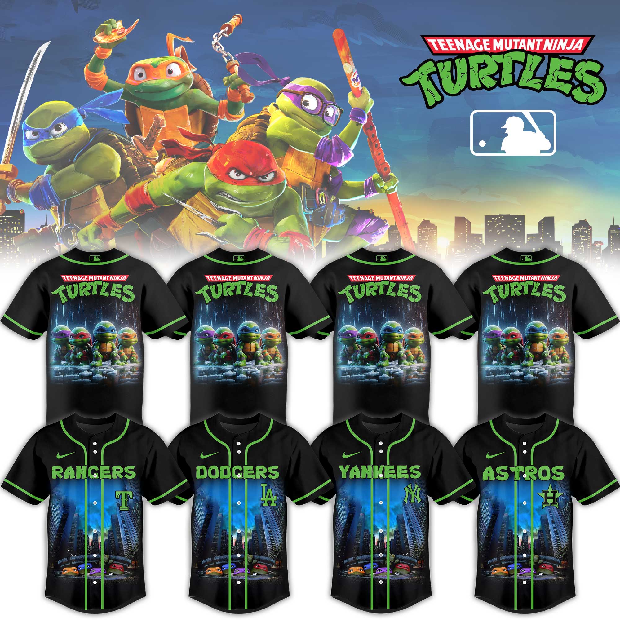 Baseball Jersey Teenage Mutant Ninja Turtles All Team