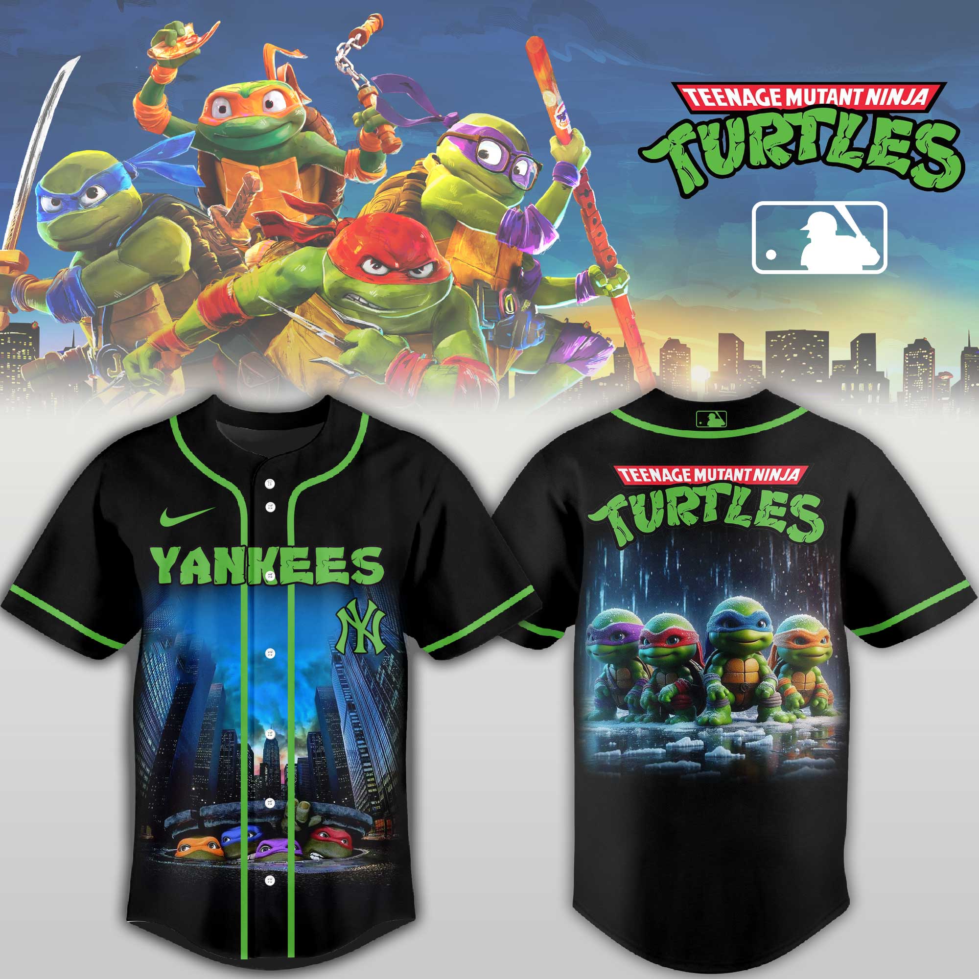 Baseball Jersey Teenage Mutant Ninja Turtles All Team