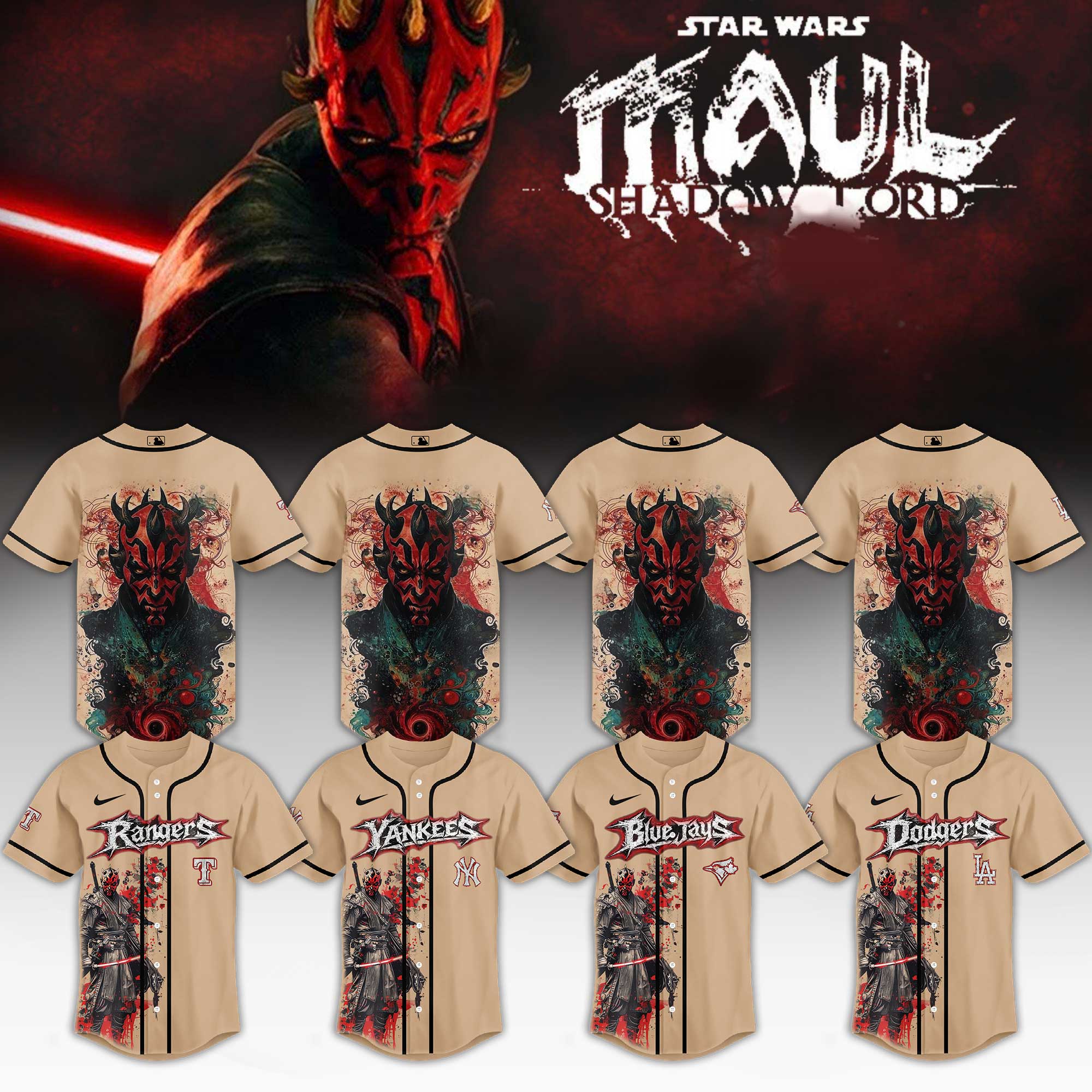 Baseball Jersey Darth Maul Fan All Team