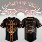 Baseball Jersey Harley Rider Flame Style All Team