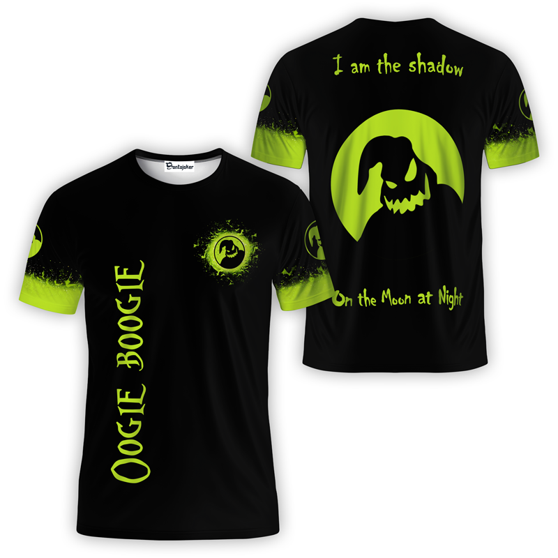 Oogie Boogie The Shadow On The Moon 3d T-shirt, Oogie Boogie Green And Black T Shirt, Oogie Boogie All Over Printed T-shirt