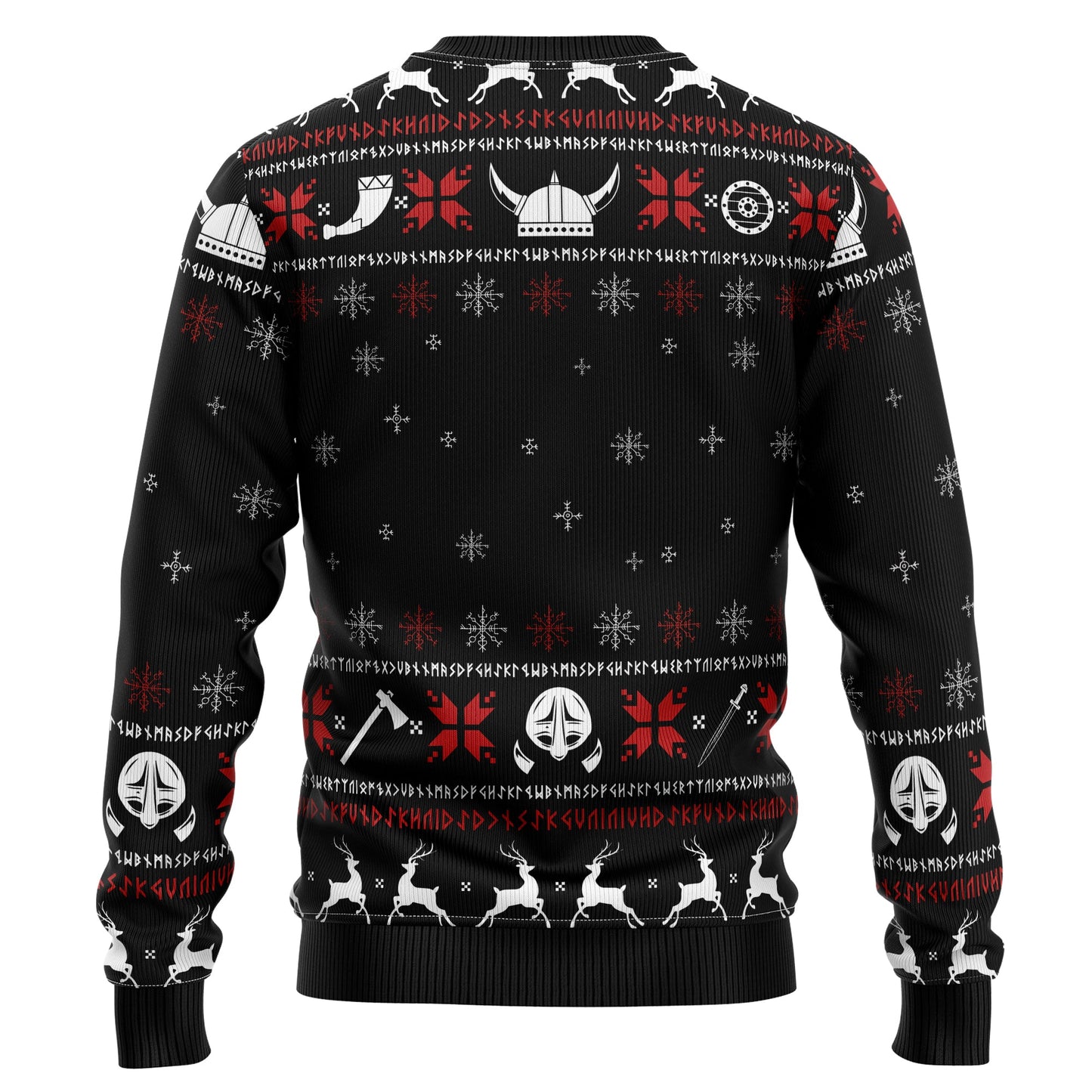 Fa La La Valhalla Viking Ugly Christmas Sweater, Viking Drakkar Black White Christmas Ugly Sweater, Viking Christmas Crewneck Knitted Ugly Sweater