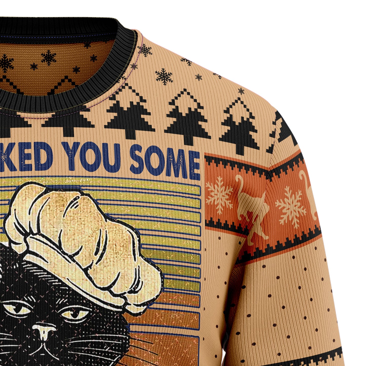 I Just Baked You Some Shut The Fucupcakes Ugly Christmas Sweater, Black Cat Chef Vintage Ugly Sweater, Fucupcakes Crewneck Knitted Ugly Sweater