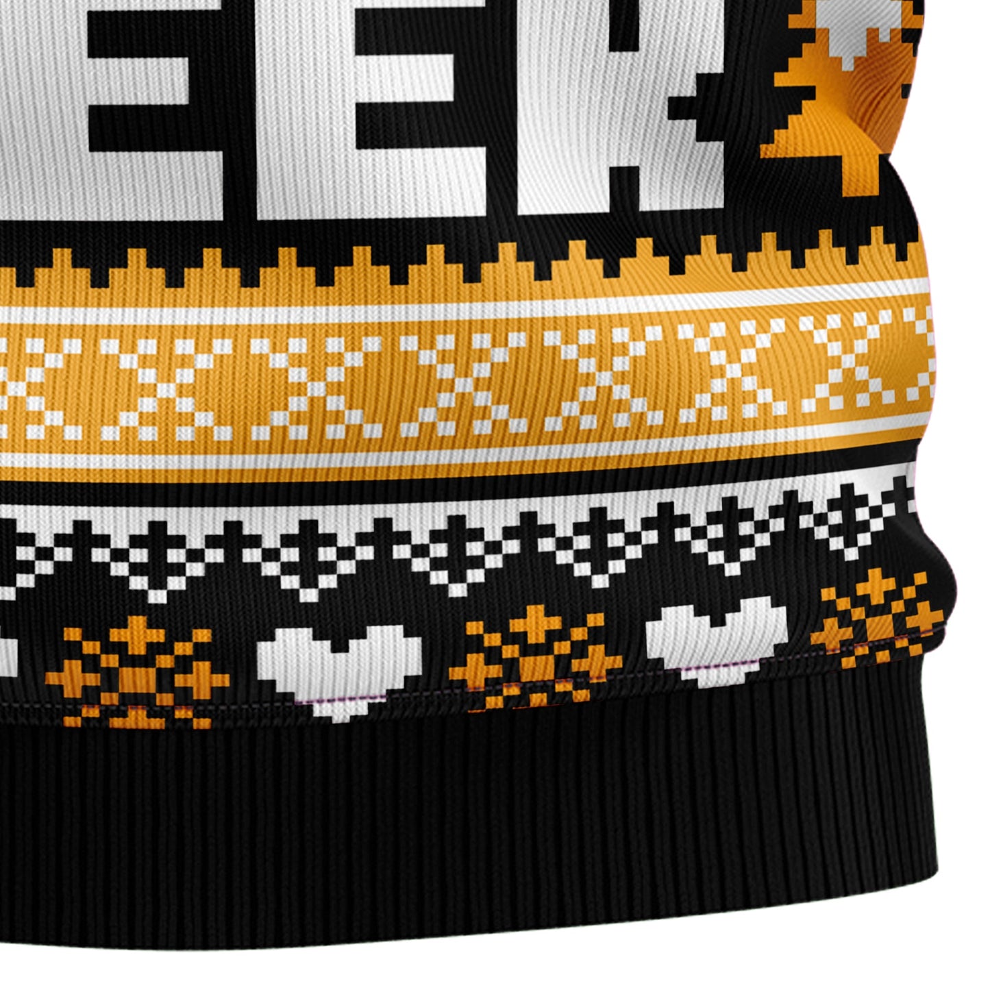 Wonderful Time For A Beer Ugly Christmas Sweater, Beer Season Christmas Black & Orange Ugly Sweaters, Christmas Crewneck Knitted Ugly Sweater