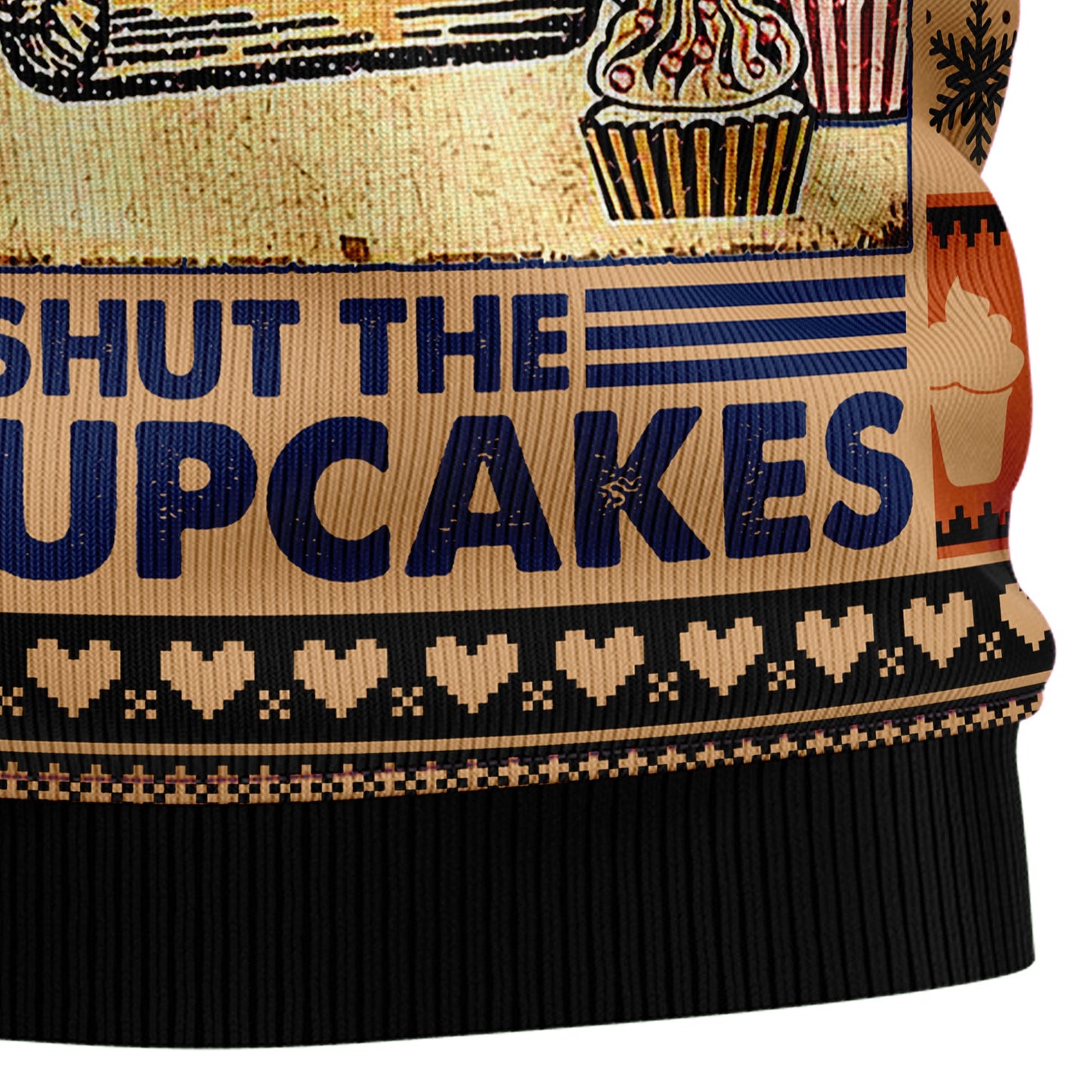 I Just Baked You Some Shut The Fucupcakes Ugly Christmas Sweater, Black Cat Chef Vintage Ugly Sweater, Fucupcakes Crewneck Knitted Ugly Sweater