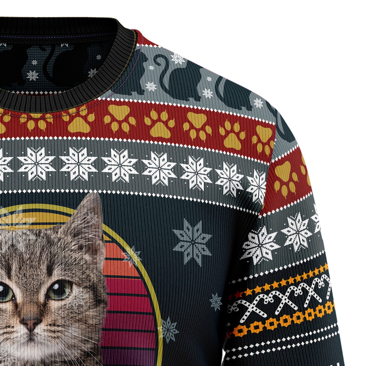 Cat Show Me Your Kitties Ugly Christmas Sweater, Cat Portrait 3d Printed Christmas Ugly Sweater, Cat Lovers Christmas Crewneck Knitted Ugly Sweater