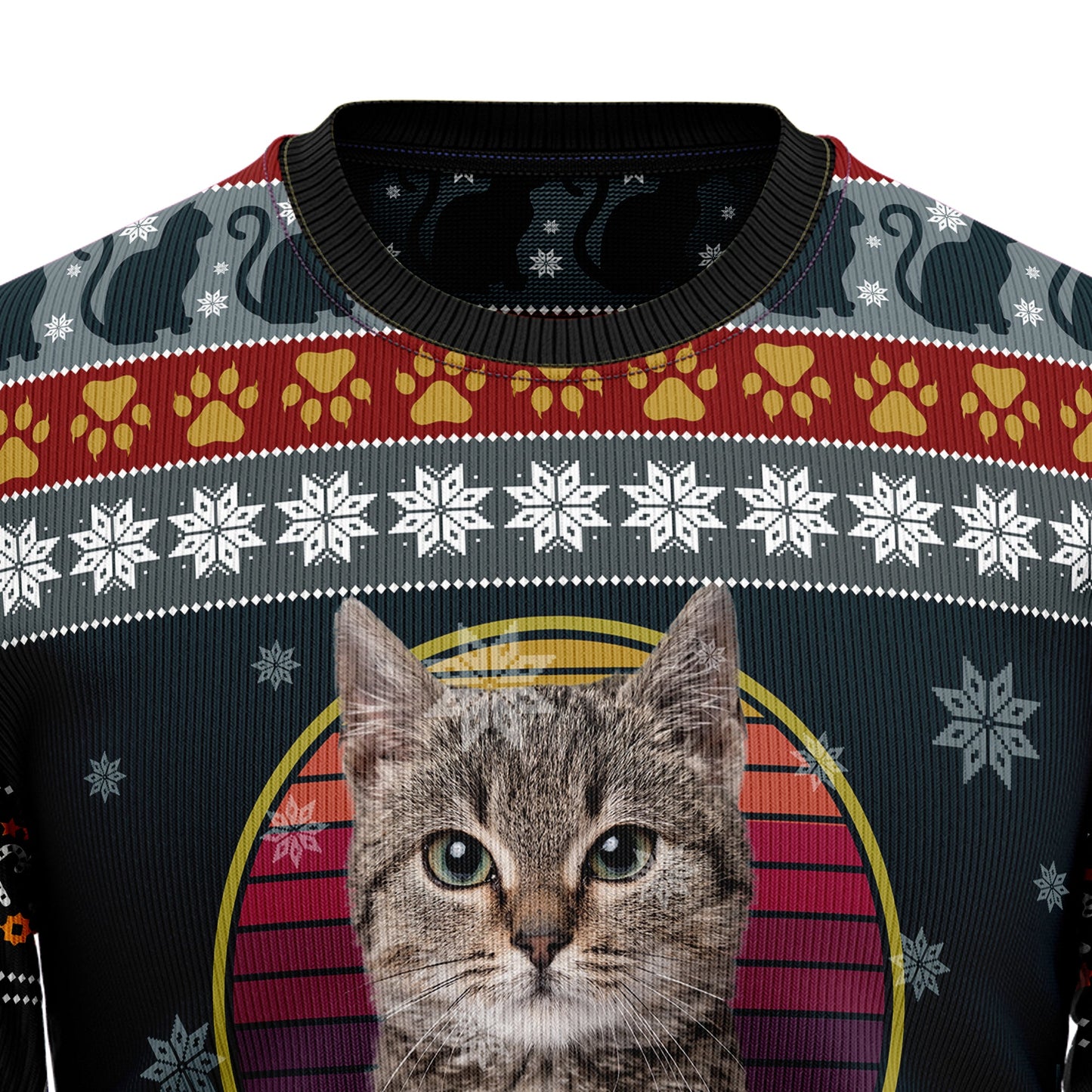 Cat Show Me Your Kitties Ugly Christmas Sweater, Cat Portrait 3d Printed Christmas Ugly Sweater, Cat Lovers Christmas Crewneck Knitted Ugly Sweater