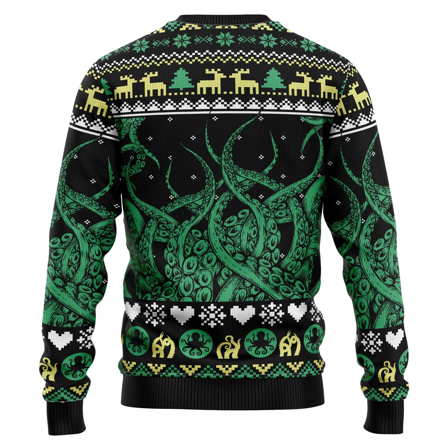 Mythical Octopus Cool Ugly Christmas Sweater, Cthulhu Monster Octopus Christmas Ugly Sweater, Tentacles Christmas Crewneck Knitted Ugly Sweater