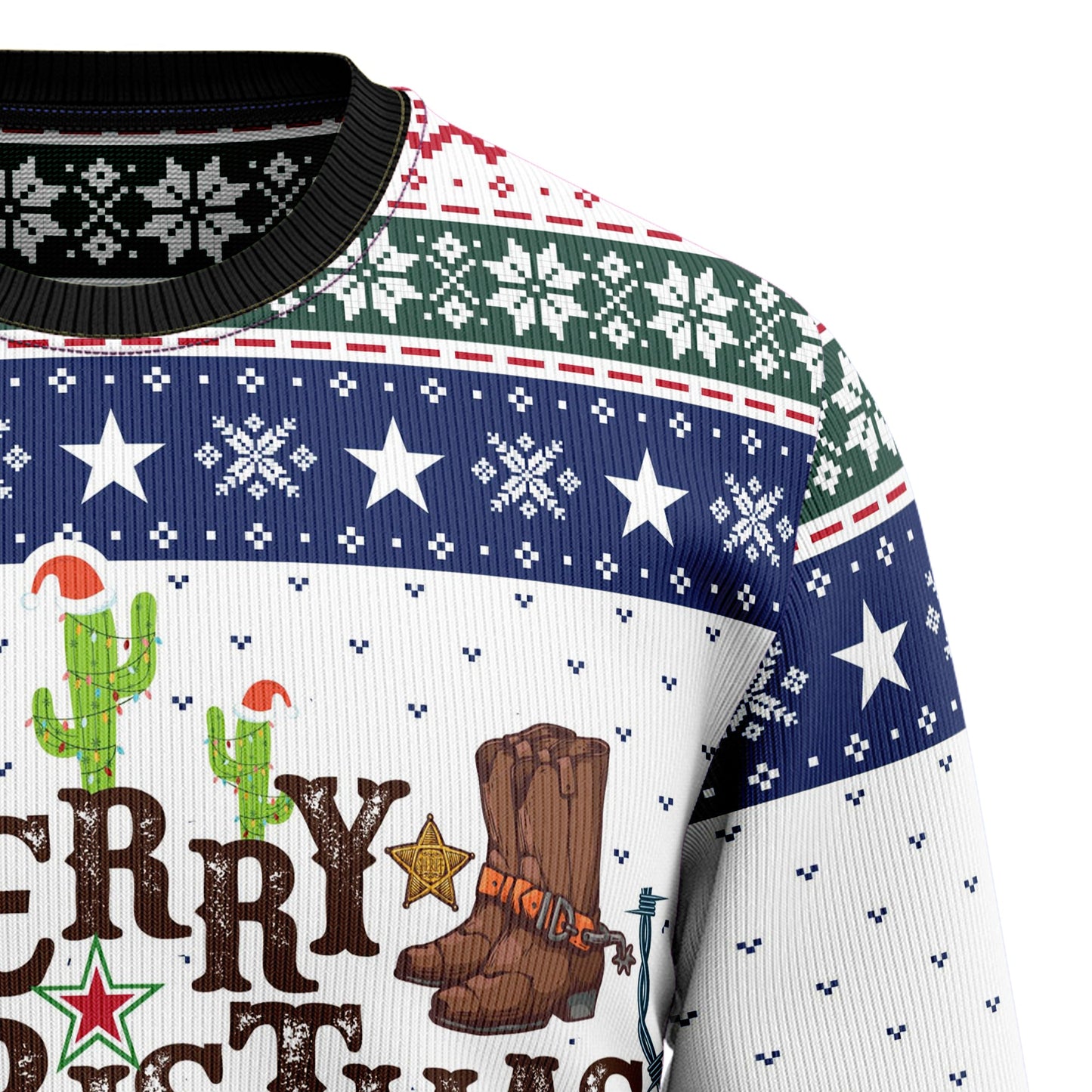 Merry Christmas Y'all Texas Ugly Christmas Sweater, Western Desert Texas Cowboy Christmas Ugly Sweater, Texas State Xmas Crewneck Knitted Sweater