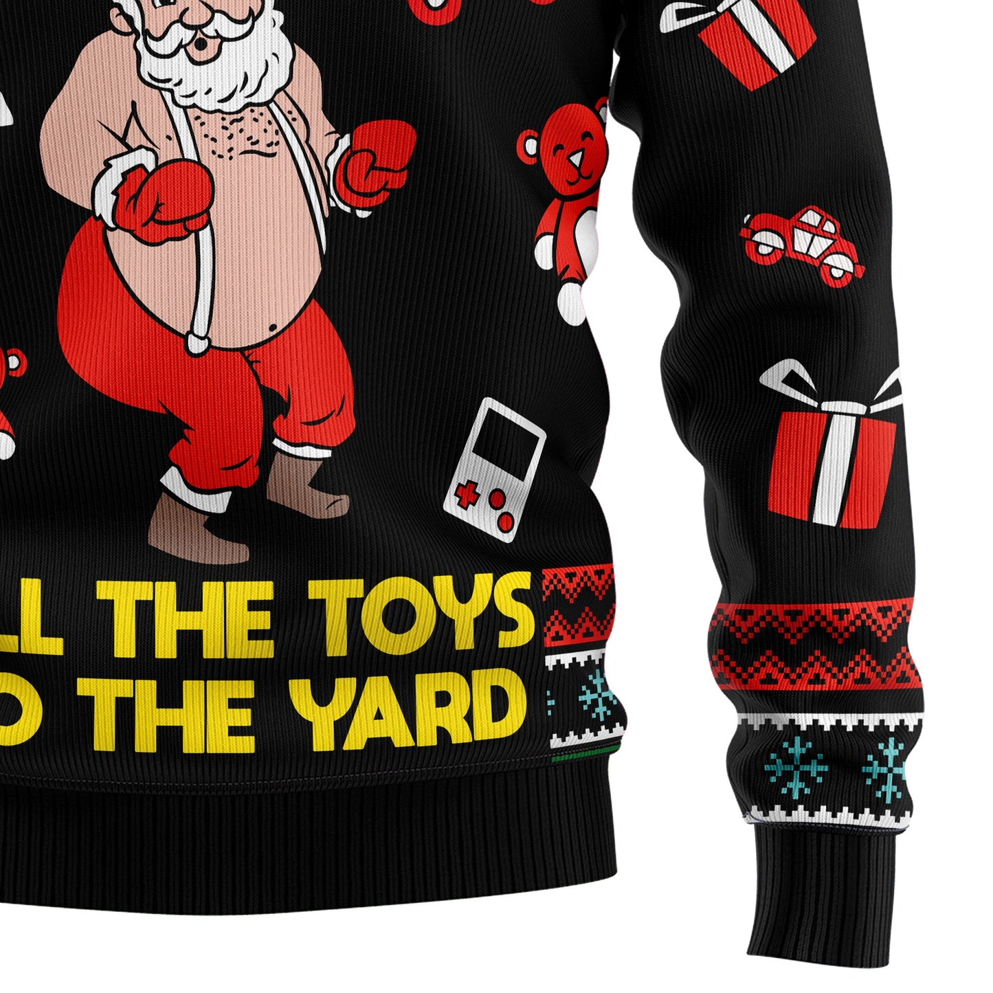 My Milkshake Bring All The Toys To The Yard Ugly Christmas Sweater, Funny Santa Claus Christmas Ugly Sweater, Christmas Crewneck Knitted Ugly Sweater