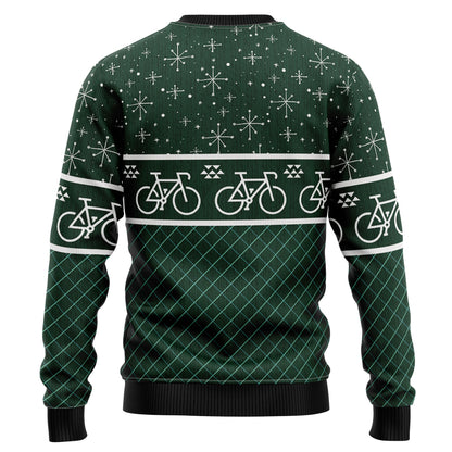 O What Fun It Is To Ride Santa Cycling Ugly Christmas Sweater, Funny Santa Riding Christmas Ugly Sweater, Santa Xmas Crewneck Knitted Ugly Sweater