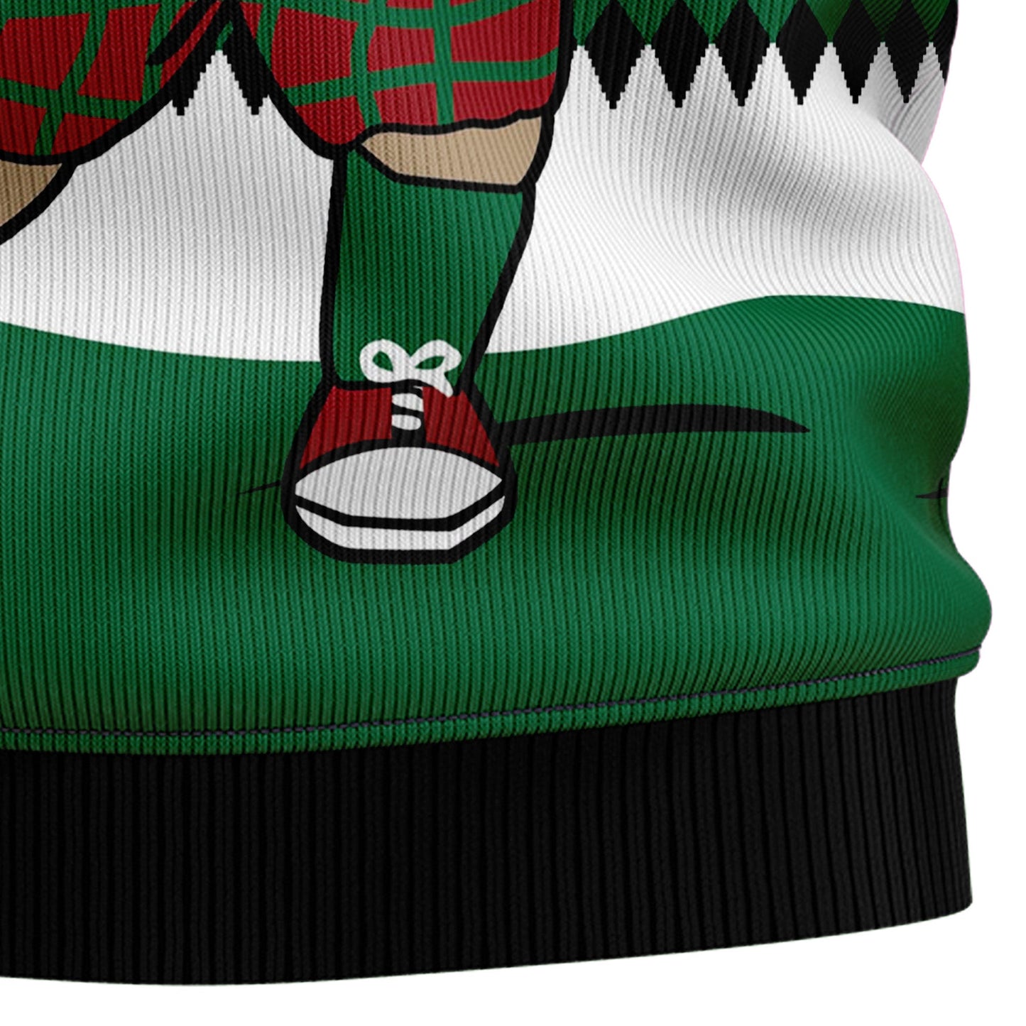 Golfer Santa Ugly Christmas Sweater For Men Women, Santa Love Golfing Snowflake Green Ugly Sweater, Xmas All-over Print Crewneck Knitted Ugly Sweater