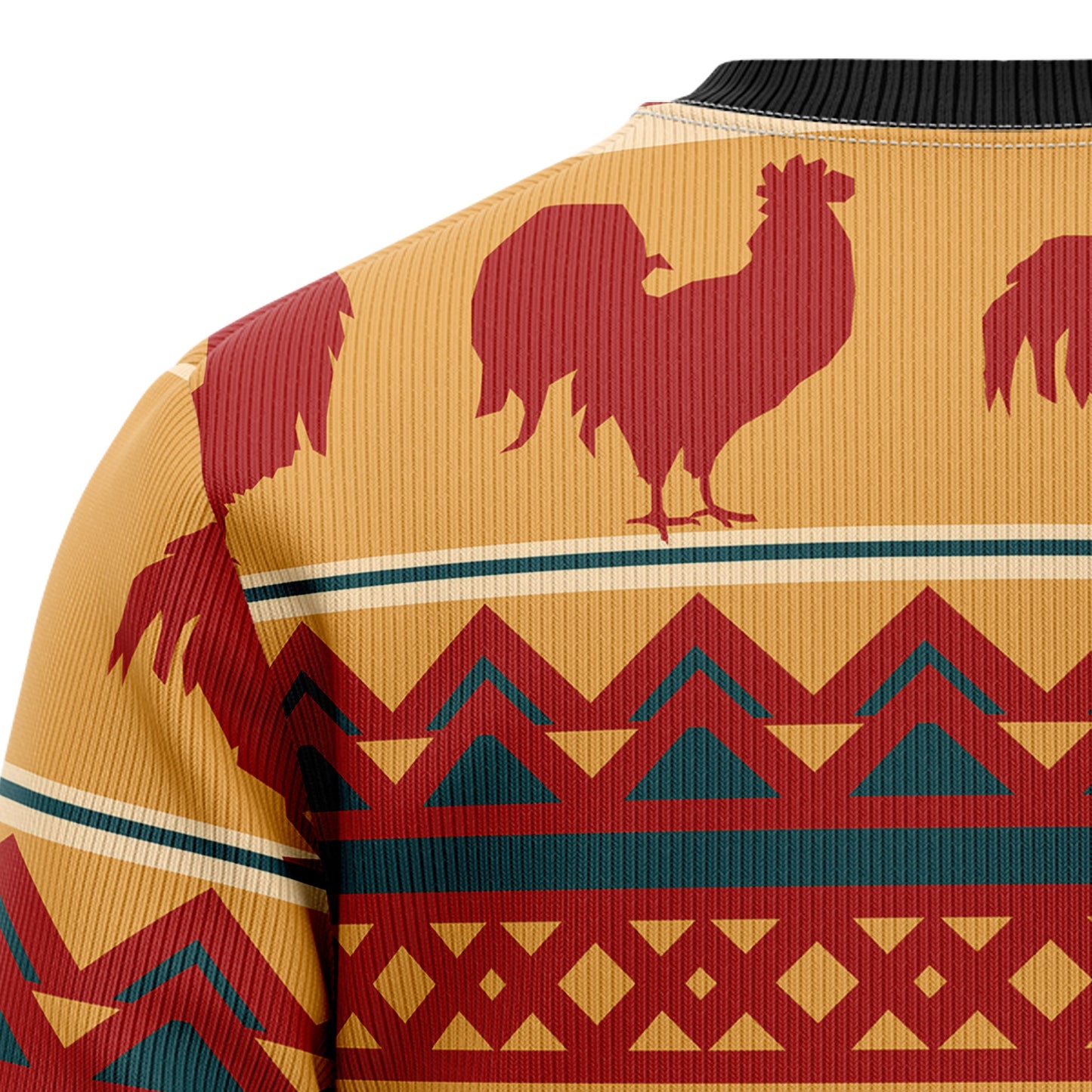 Amazing Chicken Vintage Ugly Christmas Sweater, Rooster All-over Printed Christmas Ugly Sweater, Rooster Chicken Crewneck Knitted Ugly Sweater