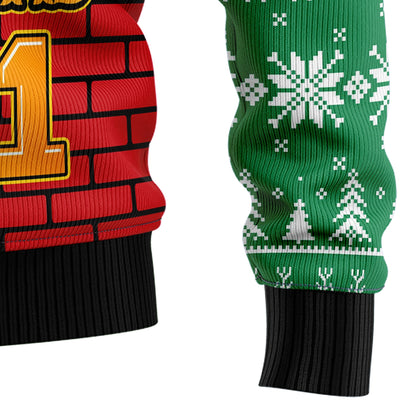 Merry And Masked Christmas 2021 Ugly Sweater, Santa Wearing Face Mask 3d Print Ugly Sweater,funny Social Distancing Crewneck Knitted Ugly Sweater