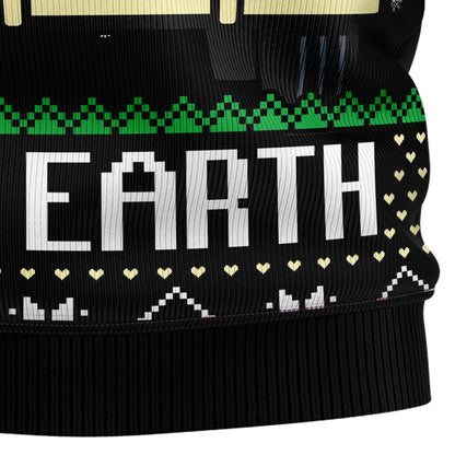 Christ & Shiba Inu Peace On Earth Ugly Christmas Sweater, Funny Jesus & Shiba On Camper Van Ugly Sweater, Christmas Crewneck Knitted Ugly Sweater