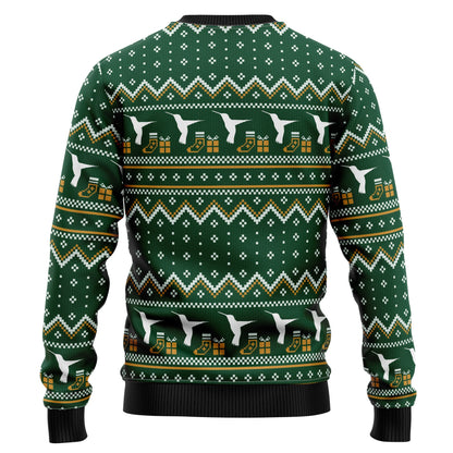 Christmas Hummingbird Family Ugly Christmas Sweater, Santa Hummingbirds Christmas Ugly Sweater, Hummingbird Aop Crewneck Knitted Ugly Sweater
