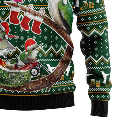 Christmas Hummingbird Family Ugly Christmas Sweater, Santa Hummingbirds Christmas Ugly Sweater, Hummingbird Aop Crewneck Knitted Ugly Sweater