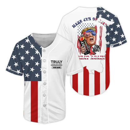Custom Truly Hart Seltzer Donald Trump Us Flag Baseball Jersey,truly Hart Seltzer Baseball Jersey, Truly Hart Seltzer 4th Of July Baseball Jersey